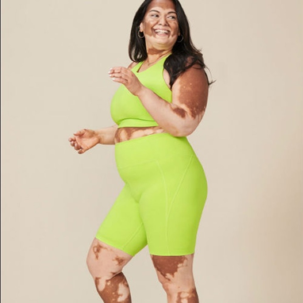 Girlfriend Collective Bicycle Shorts in Lime